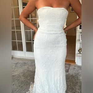 Custom Elegant Boho Lace Wedding Dress